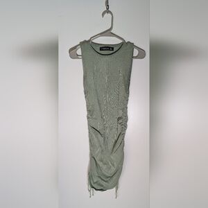 Lioness Sage Green Ruched Sleeveless Dress